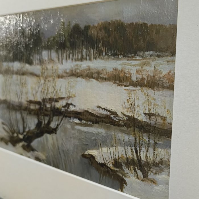 Картина маслом, Зима (багет) 32х26 Rasim