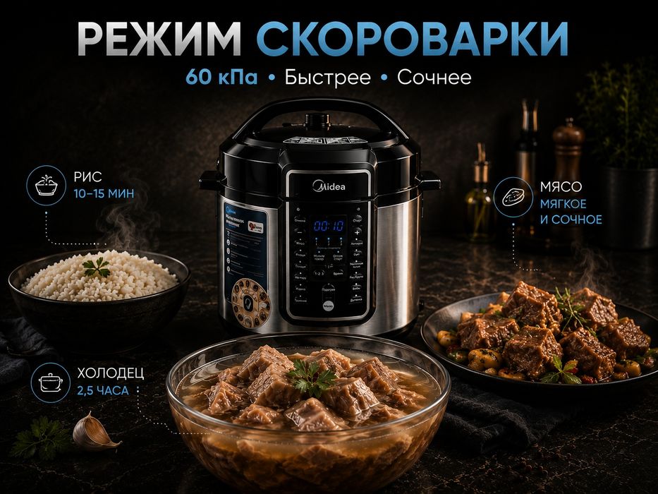 Мультиварка-скороварка Midea "MPC-6037", 5.7 л, антипригарное покрытие
