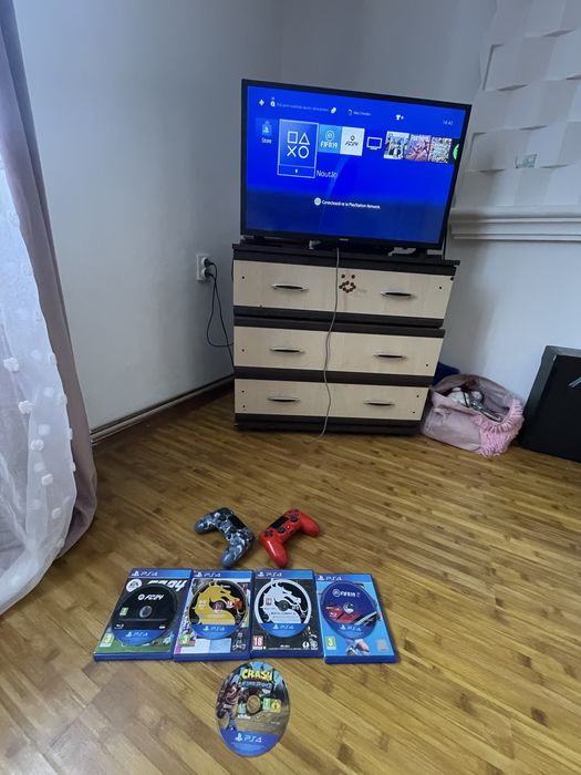 Ps4 slim spider man edition cu foarte multe jocuri