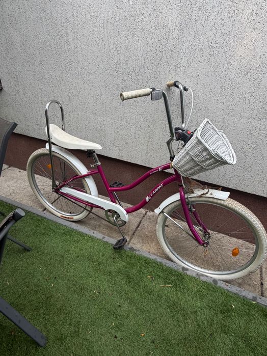 Bicicleta pentru oras, cadru dama/barbat, Liberta MTB JSX2694, roata 26 inch, frana tip V-Brake fata, frana Torpedo spate, mov cu alb