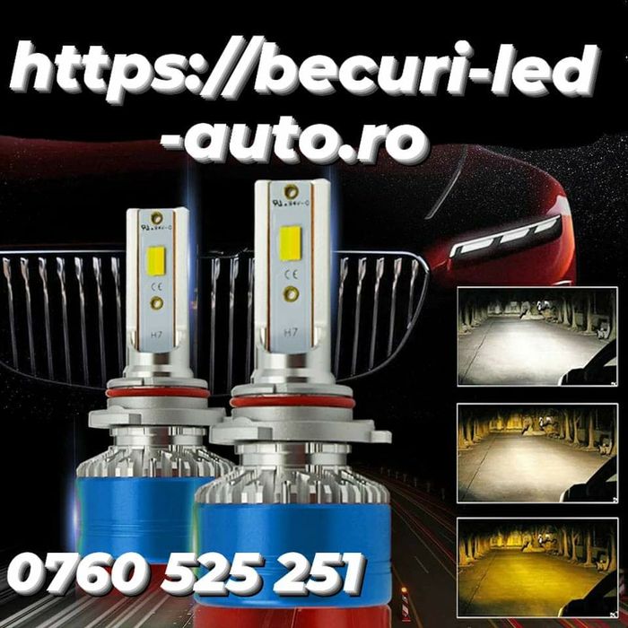 Kit Becuri Led H1,H3,H7,H10,H11,Hb3-9005 Cu Trei Nuanțe De Culori(galb