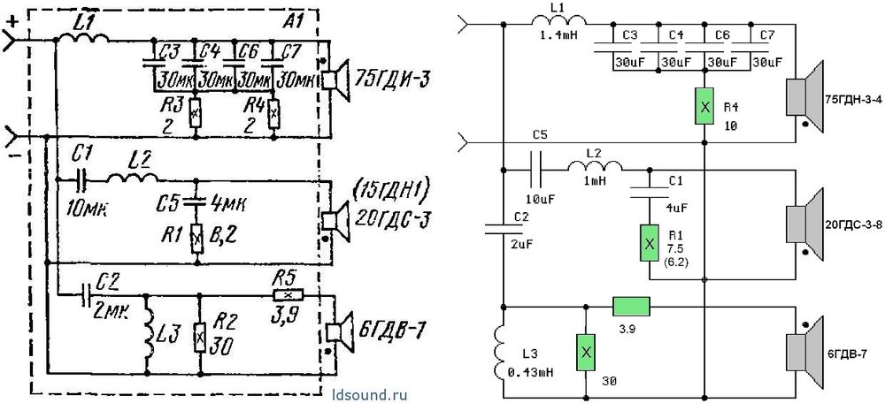 Фильтра 2х и 3х полосные для динамиков и колонок
