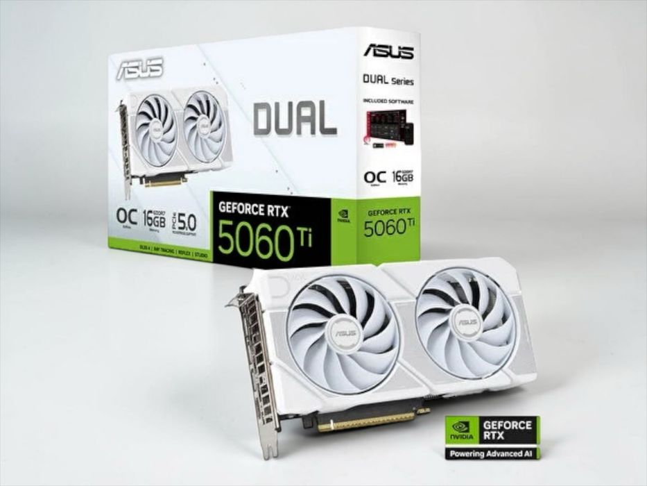 Видеокарта ASUS Dual GeForce RTX 5060 Ti White OC 16GB GDDR7 НОВА! Фабрично запечатана!