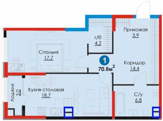Евро 2х комнатная квартира NRG-BI. ПВ 20% Кадастр есть ИПОТЕКА (S)