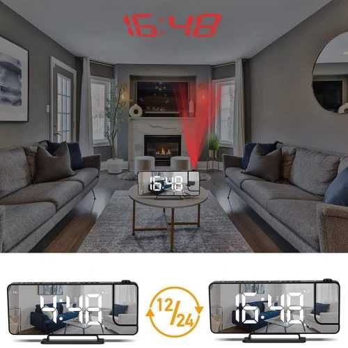 Дигитален часовник с огледален дисплей и проекция