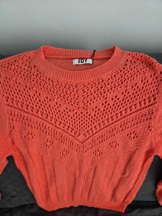 Pulover JDY din bumbac și poliester, mărimea M, culoare coral