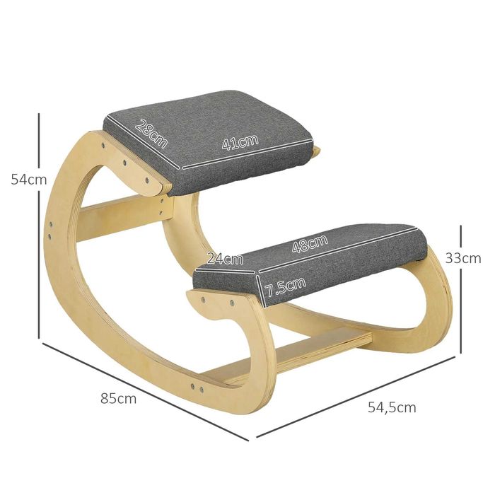 Ергономичен люлеещ се стол за коляно HOMCOM