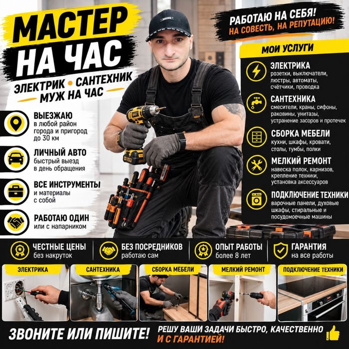 Мастер на час, все описание в профиле.