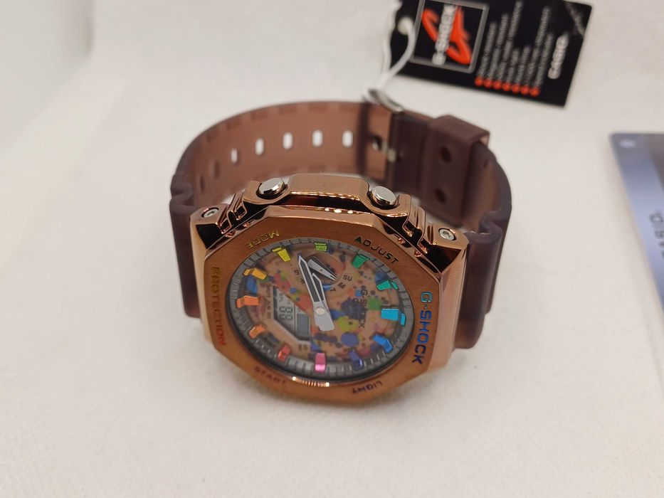 Ceas Casio g shock GM 2100 Metal-Rubber  Bronze Phantasy.Nou, Garantie 2 ani