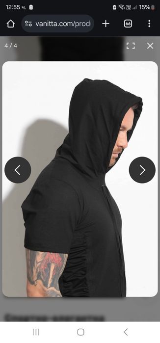 Черна теникса с качулка