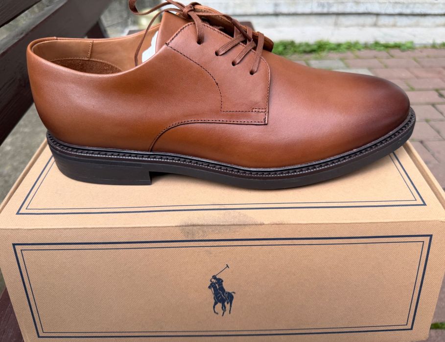 Pantofi Ralph Lauren din piele naturala maro Tan marimea 45 EU Originali SUA