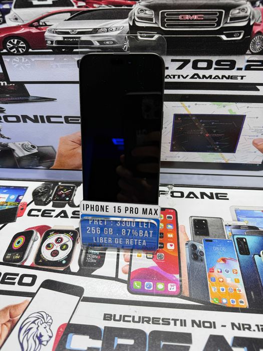 Iphone 15 Pro Max / 256 GB / 87% BAT / Liber de Retea / CreativAmanet