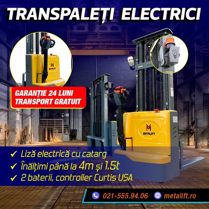 Transpalet electric cu catarg, Liza electrica cu catarg, Stivuitor