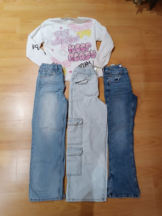 Лот Дънки и блузка за момиче НМ, Зара