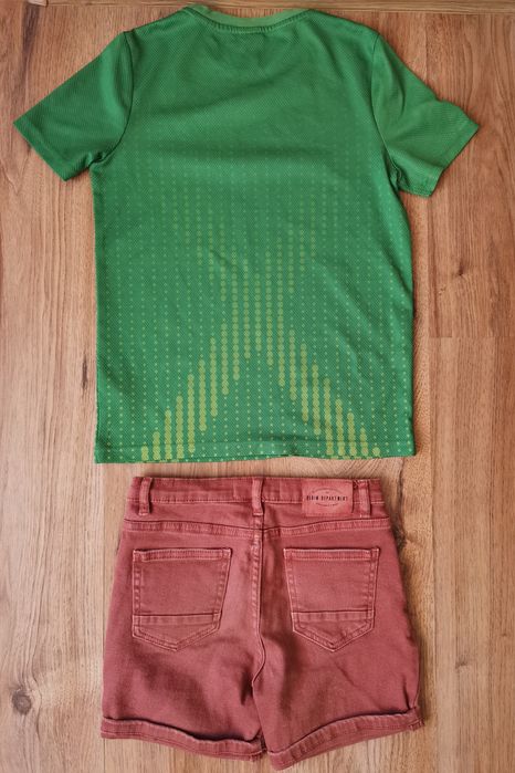 Лот от дънкови къси панталони Zara 7 год 122 и нова тениска X box