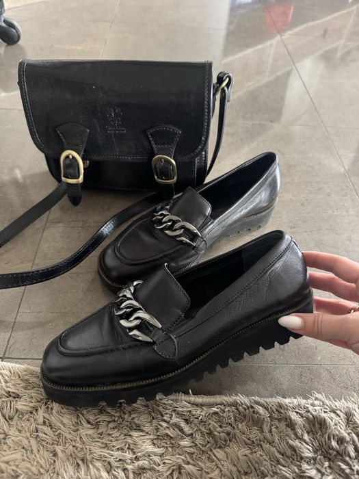 Дамски лоуфъри и чанта естествена кожа