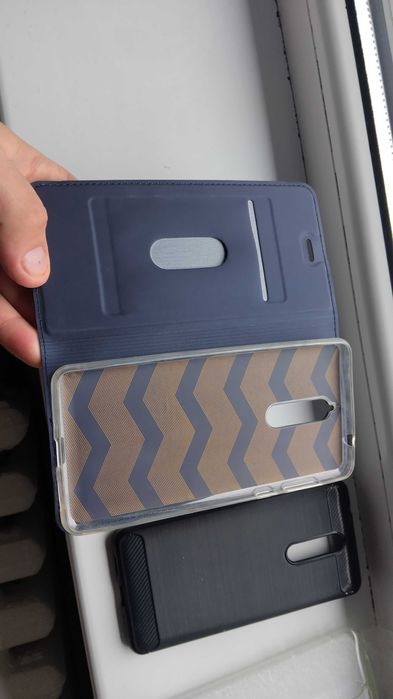 Husa NOKIA 8 TA-1004, TA-1012, TA-1052 tip carte albastru -silicon-gri