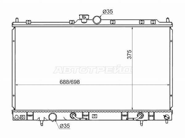 Радиатор охлаждения двигателя  Mitsubishi Lancer