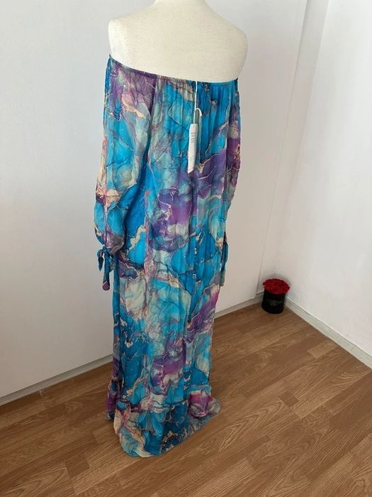 Made in Italy Rochie maxi lunga matase naturala