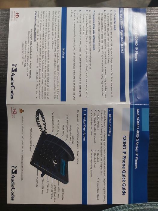 Vand telefon fix marca Audio Codes