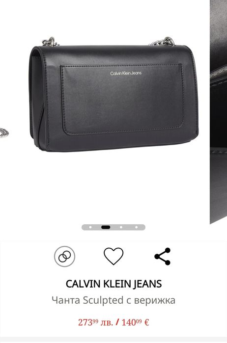 Черна дамска чанта Calvin Klein