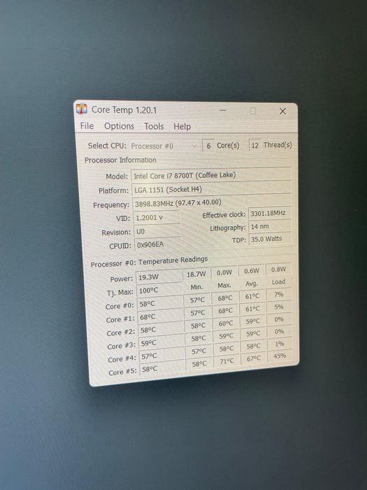 Vand Hp ProDesk 600 G4 cu i7 8700T