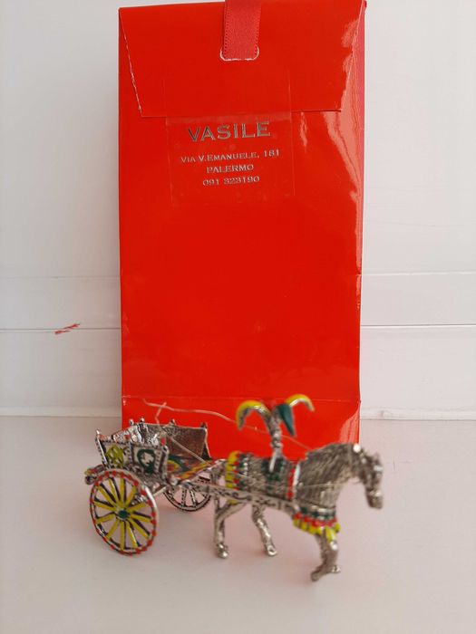 Сувенир от Палермо Сицилия сребърна сицилианска карета VASILE Palermo