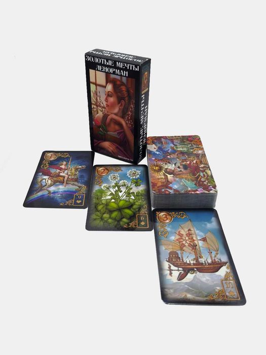 Таро гадальные карты Ленорман, Оракулы, Руны ламинированные, обучающие