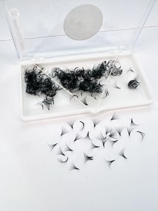 Ръчно изработени готови снопчета за мигли индивидуални размери , мигли