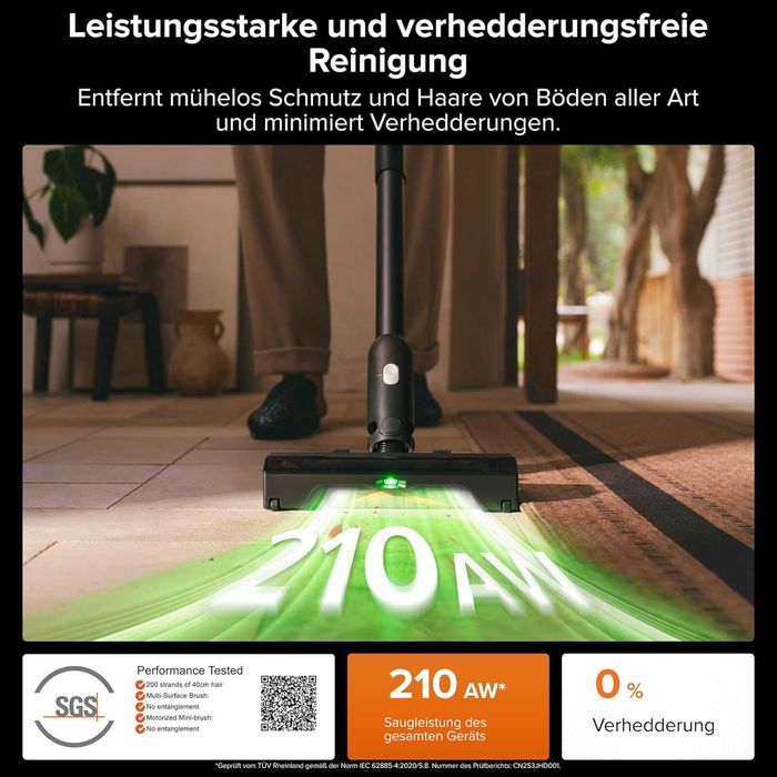 Нова Безжична Вертикална Прахосмукачка Roborock H60 Hub Ultra, 2 години Гаранция, LED, До 90 минути Работа