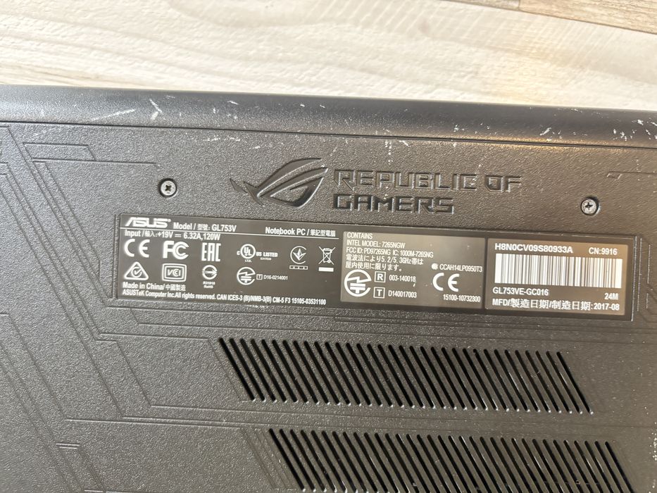Asus GL753VE 17”