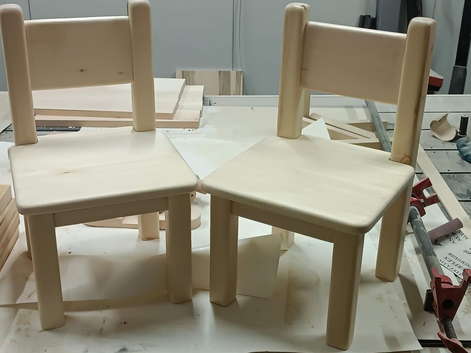 Scaun pentru copii din lemn masiv de tei finisat ecologic