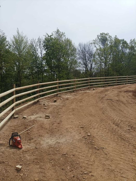 Gard din lemn rotund rustic tratat! - TIP RANCH AMERICAN - SEMIROTUND