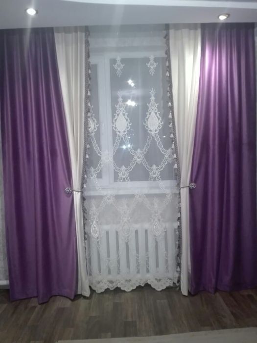 Шторы фиолетовый 4 штук