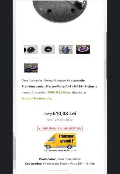 Kit inalta Dynacord xa2, vl212 - Ev nd 6-8 ohm - REPARATIE PREMIUM