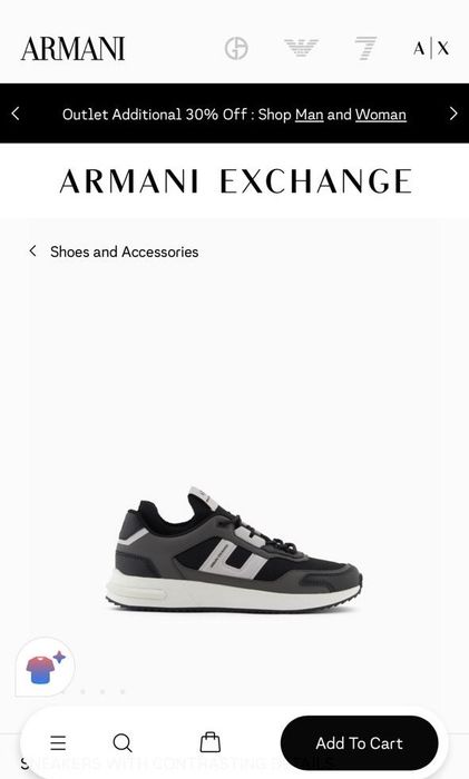 Оригинал Armani Exchange мужские кроссовки