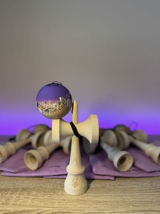 Kendama Miguel Purple Ash Tama with Maple Ken Erratic Squirrel