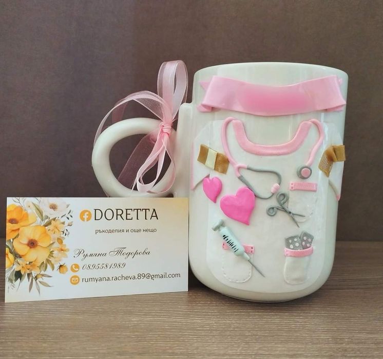 Чаши с декорация от полимерна глина