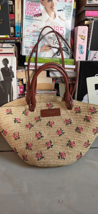 Sezane Justin рафия кошница чанта