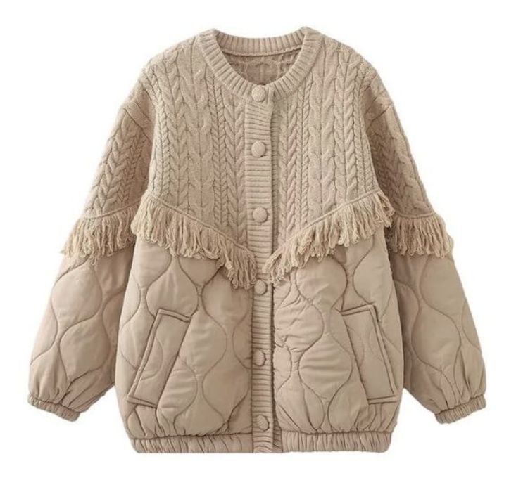 Кардиган коричневый,  белый