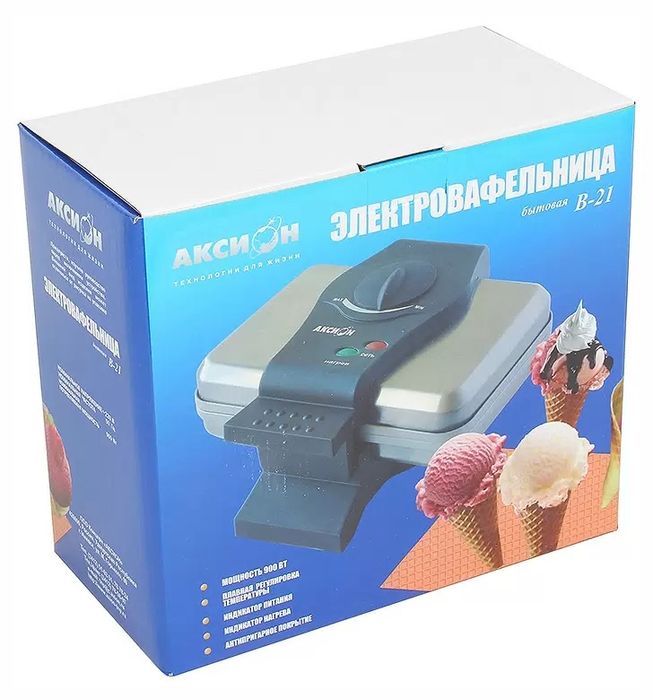 Электровафельница Аксион В-21 (в коробке)