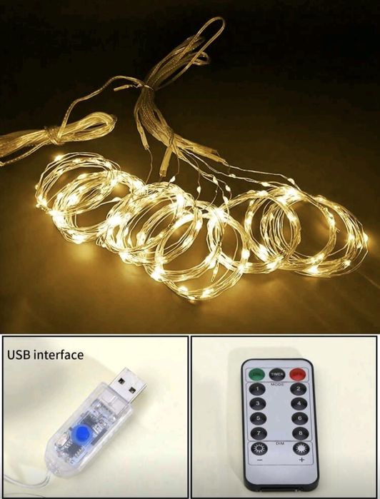 завеса Led лампи коледни 3×3 метра