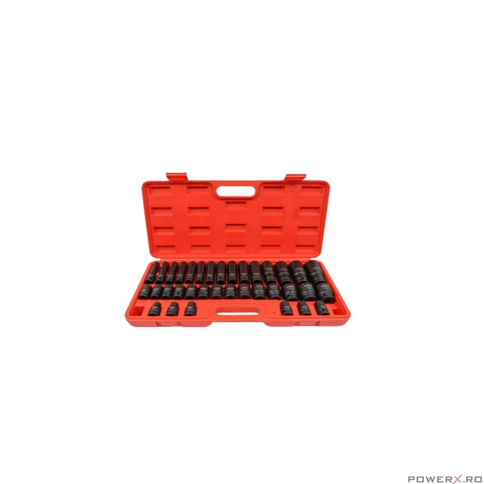 Set chei tubulare de impact lungi, 1/2" 8 - 32 mm, 35 piese, Verke