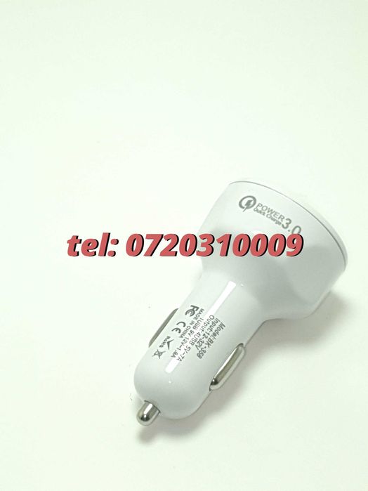Incarcator Universal Masina Auto 4 Porturi Bricheta Usb Qc Fastcharge