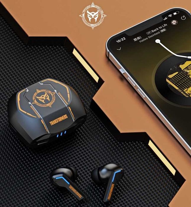 Casti wireless Transformers Black 06, compatibile IOS si Android