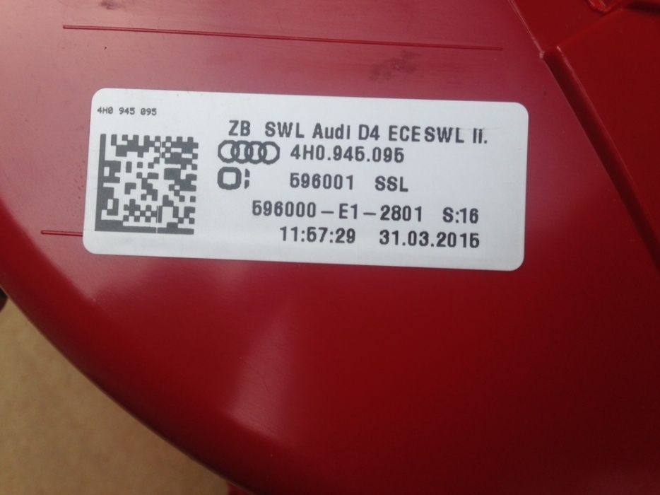 Стоп Ауди А8 4Х Д4 Audi D4 4H S8 4.2 tdi 3.0 С8 стоп ляв външен ротор