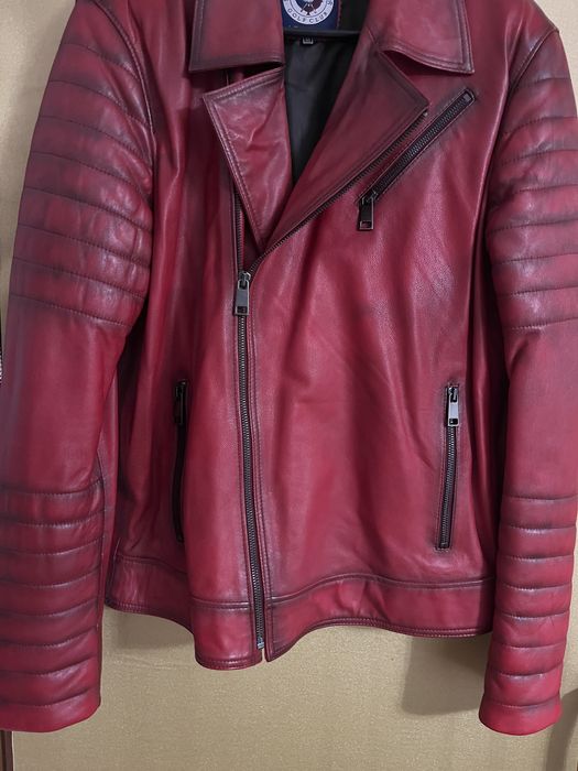 Geaca biker din piele pentru barbati