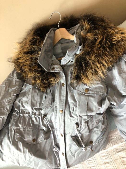 зимно яке с естествен косъм