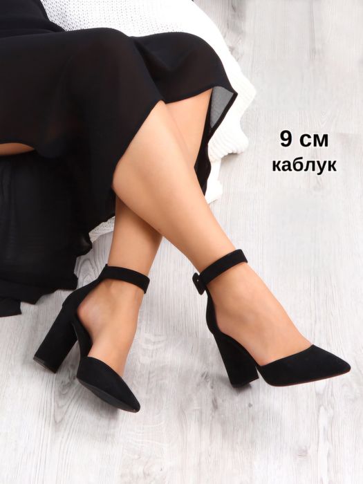 Туфли чёрные на каблуке