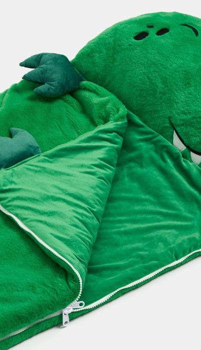 Sac de dormit pentru copii - verde - dragon/dinozaur